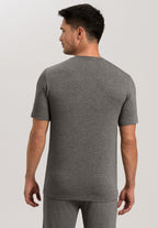 75035 Casuals S/Slv Shirt V-Neck - 1945 Stone Melange