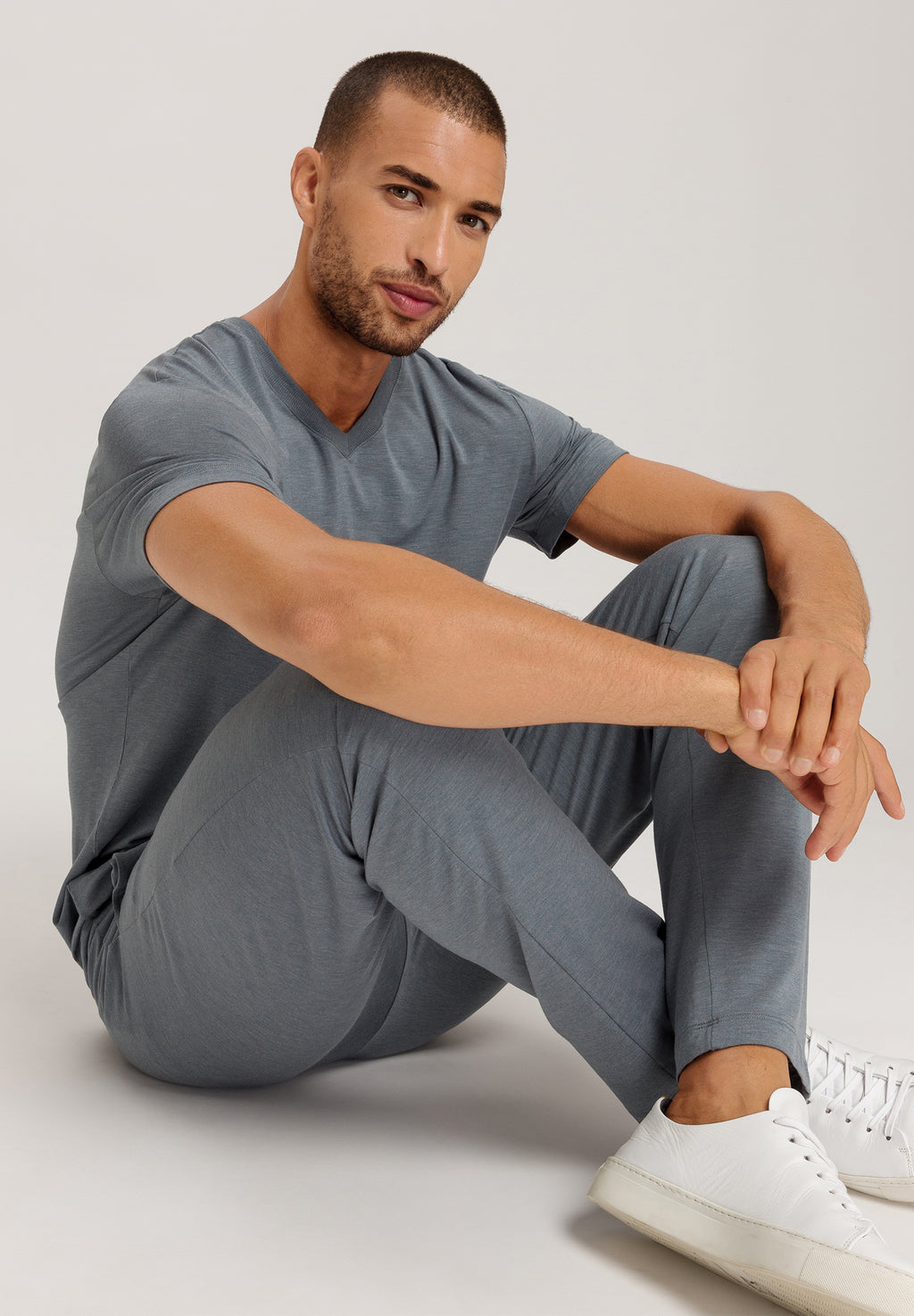 Casuals Soft V-Neck T-Shirt | Ocean Melange 75035-3020