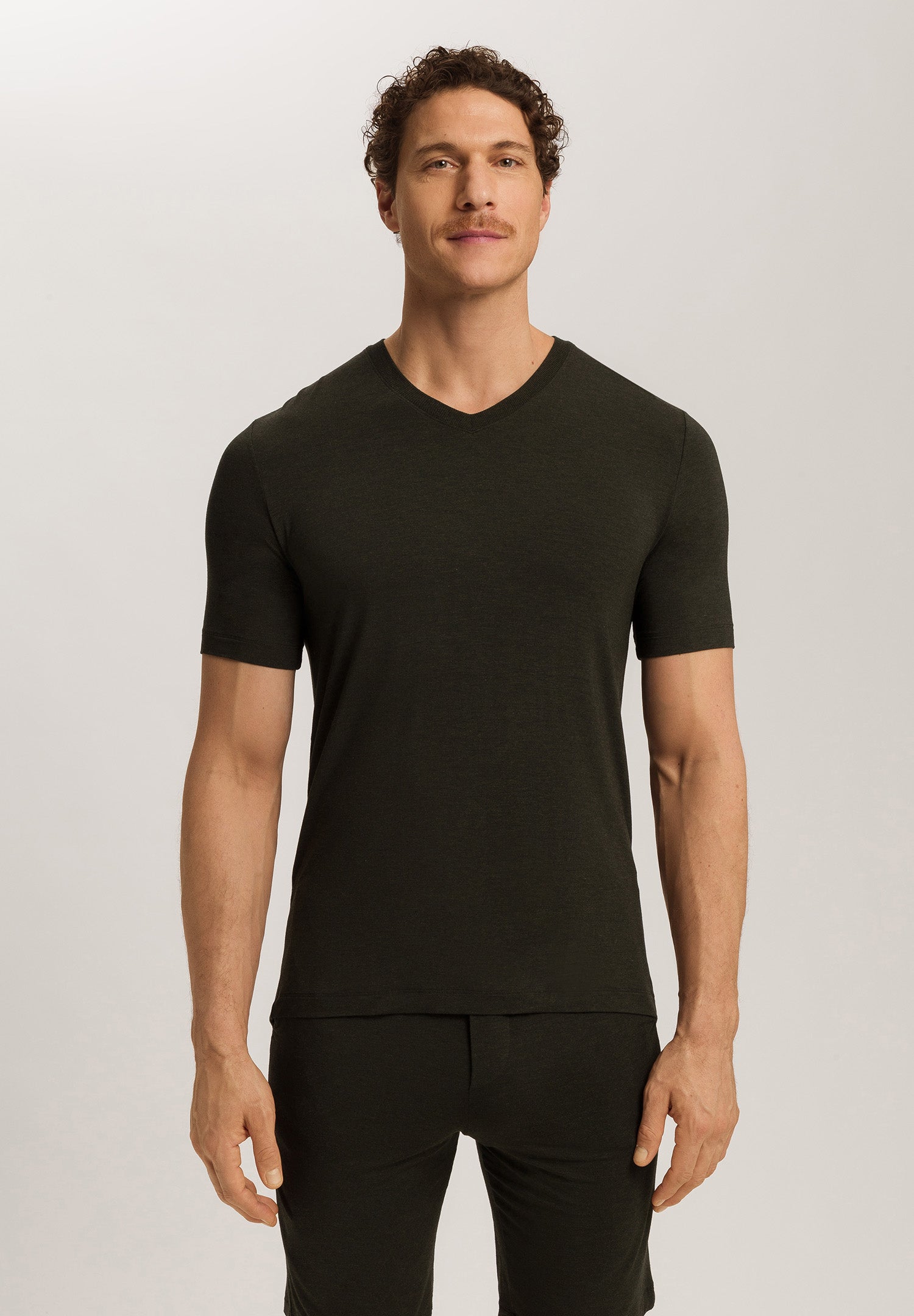 Casuals Soft V-Neck T-Shirt | Earthy Ink Melange 75035-3044