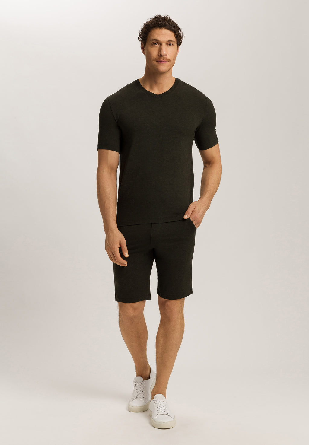 Casuals Soft V-Neck T-Shirt | Earthy Ink Melange 75035-3044