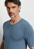 Casuals Soft V-Neck T-Shirt | Retro Blue Melange 75035-3082