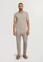 Casuals Soft V-Neck T-Shirt | Hazelnut Melange 75035-3115
