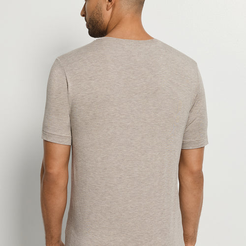 Casuals Soft V-Neck T-Shirt | Hazelnut Melange 75035-3115