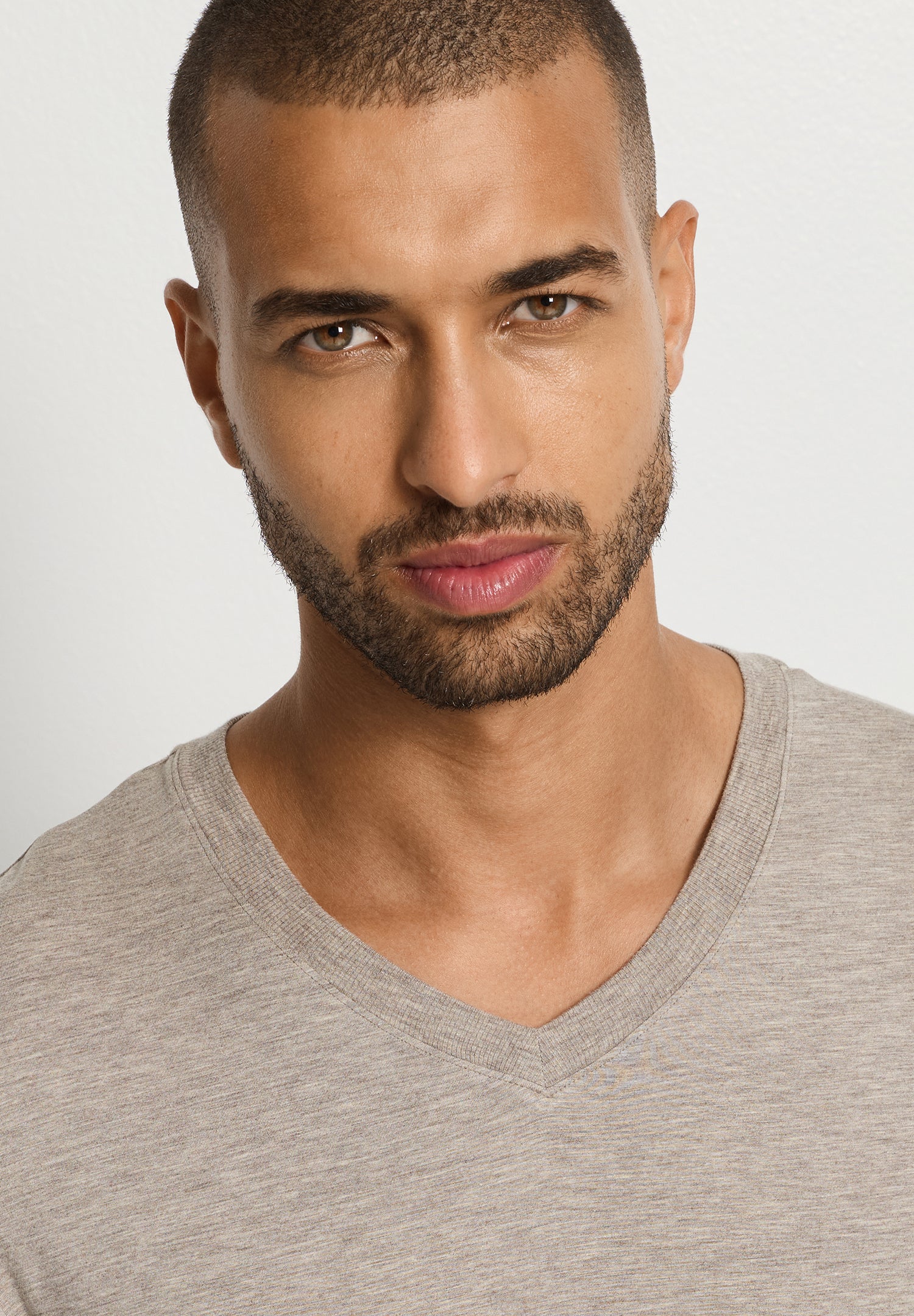 Casuals Soft V-Neck T-Shirt | Hazelnut Melange 75035-3115