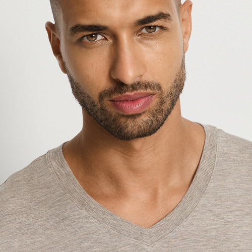 Casuals Soft V-Neck T-Shirt | Hazelnut Melange 75035-3115