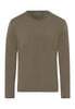 75036 Casuals L/Slv Shirt V-Neck - 1267 Dark Elmwood Melange