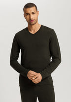Casuals V-Neck Top | Earthy Ink Melange 75036-3044