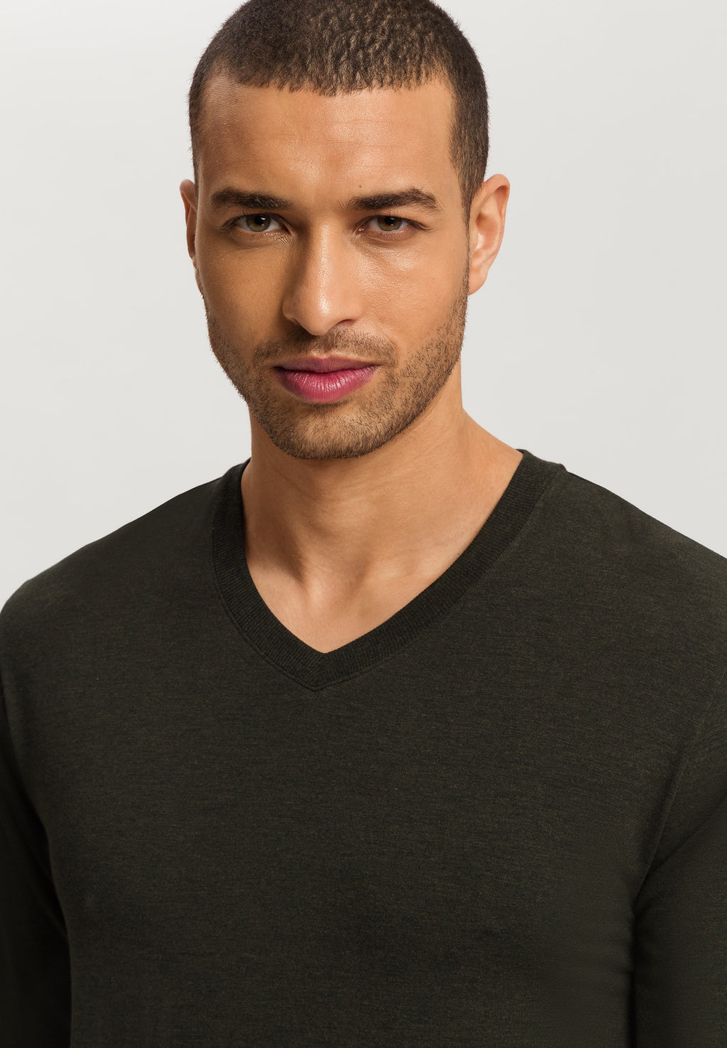 Casuals V-Neck Top | Earthy Ink Melange 75036-3044