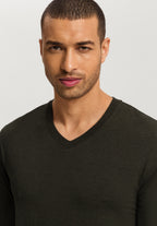 Casuals V-Neck Top | Earthy Ink Melange 75036-3044