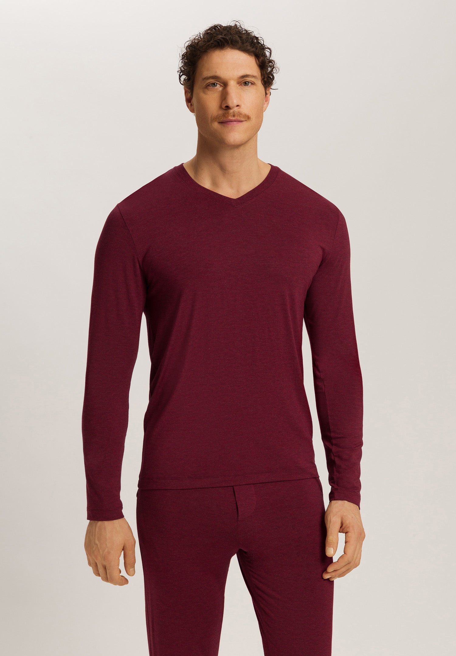 Casuals V-Neck Top | Carbernet Melange 75036-3045