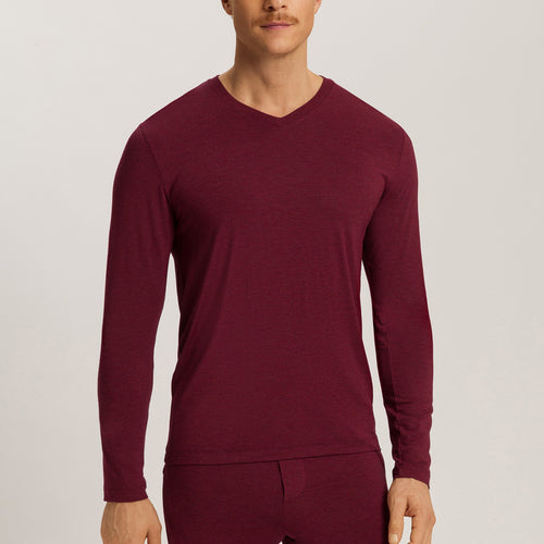 Casuals V-Neck Top | Carbernet Melange 75036-3045