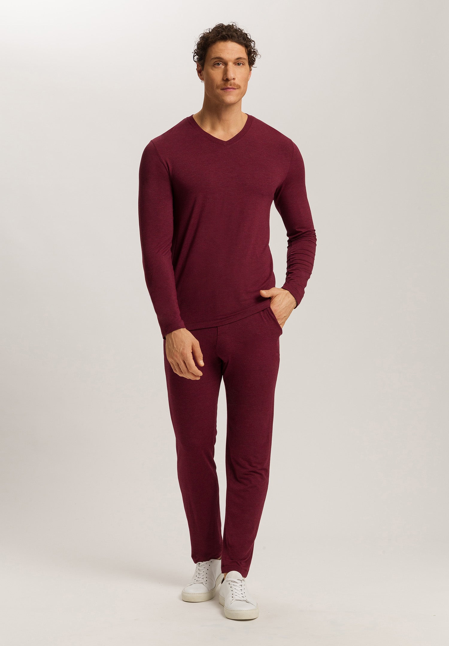 Casuals V-Neck Top | Carbernet Melange 75036-3045