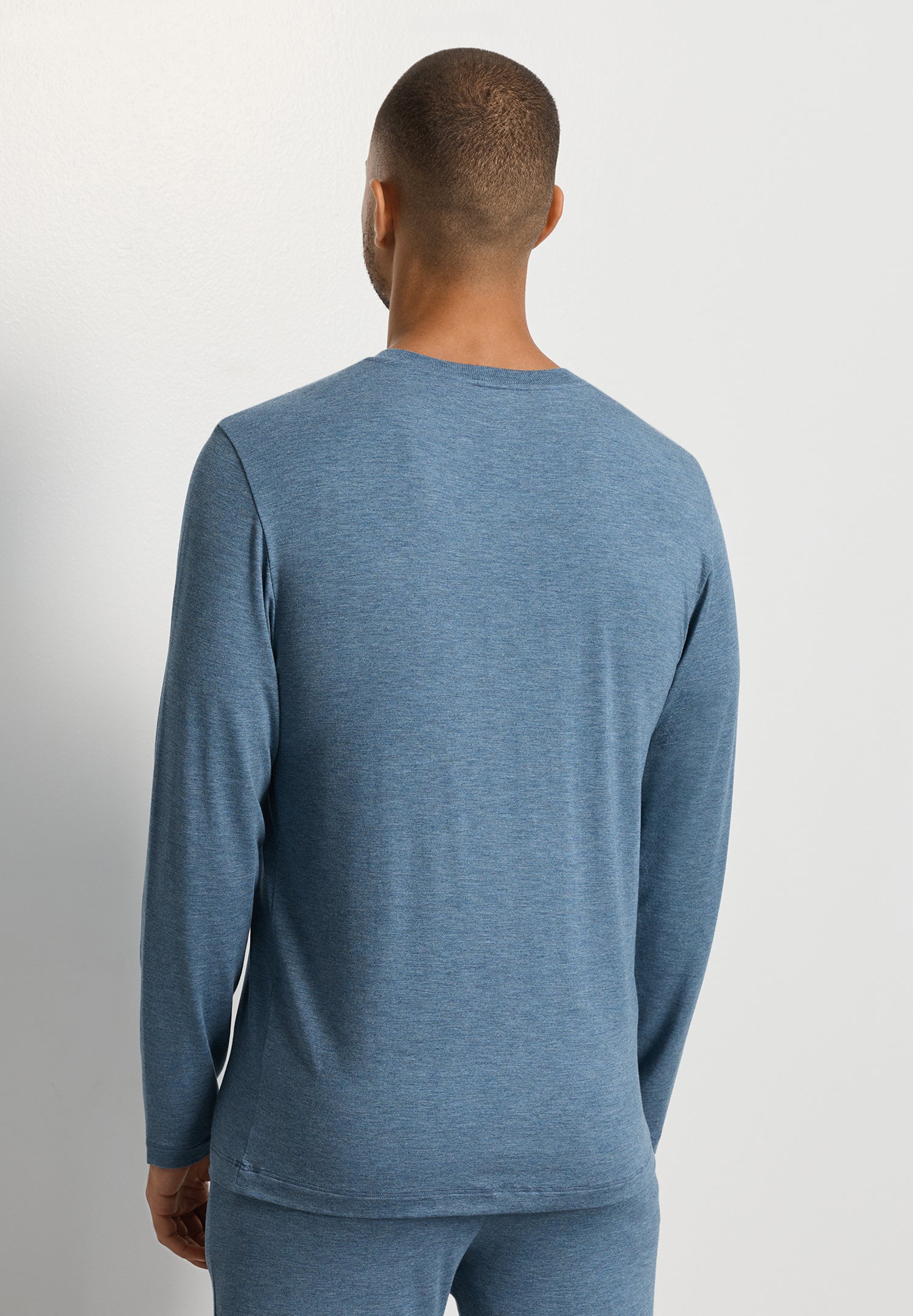 Casuals V-Neck Top | Retro Blue Melange 75036-3082