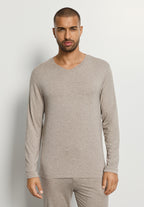 Casuals V-Neck Top | Hazelnut Melange 75036-3115