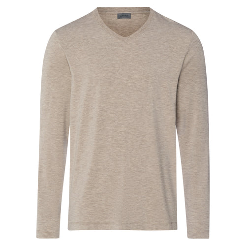 Casuals V-Neck Top | Hazelnut Melange 75036-3115