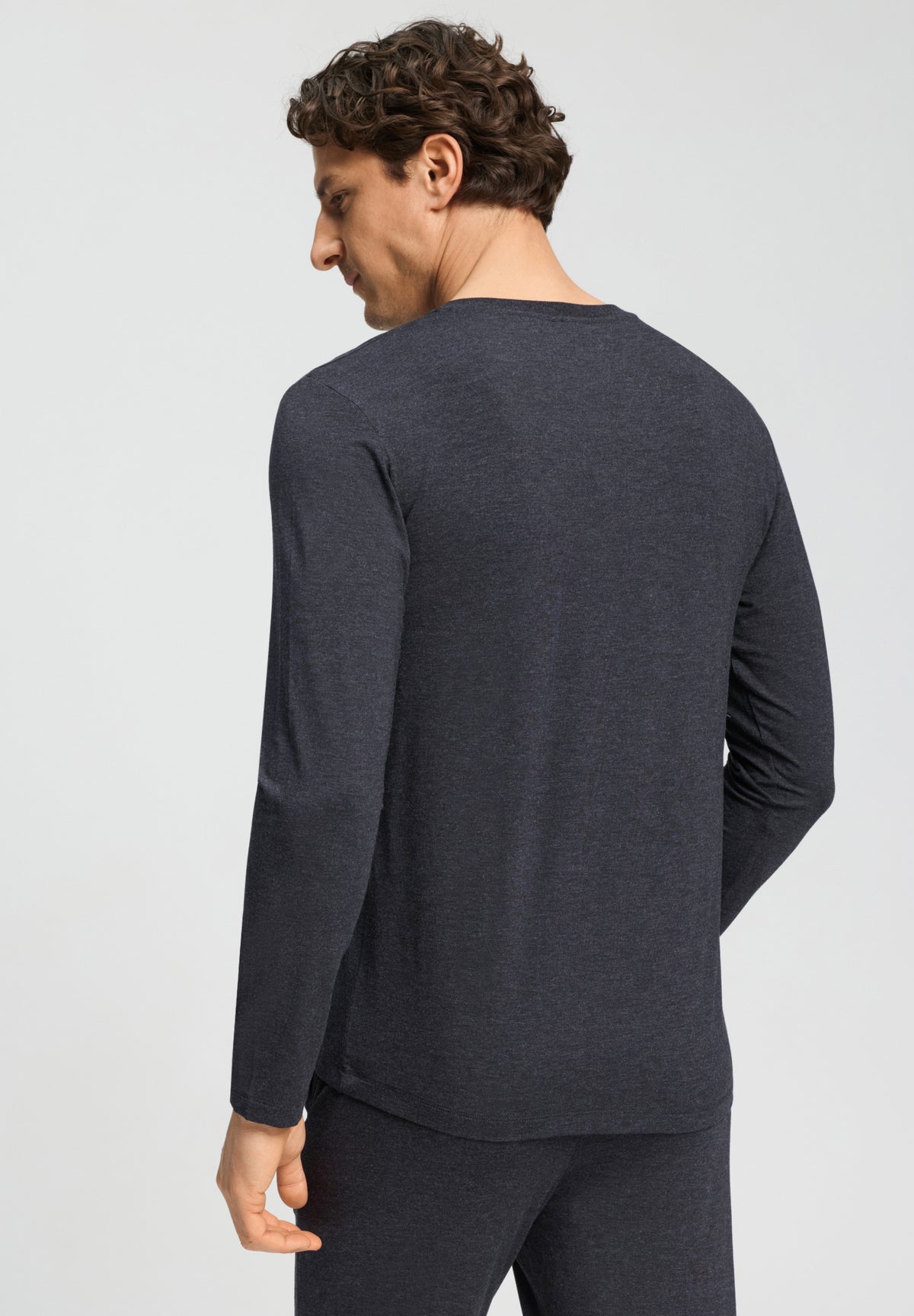 Casuals V-Neck Top | Charcoal Melange 75036-3132