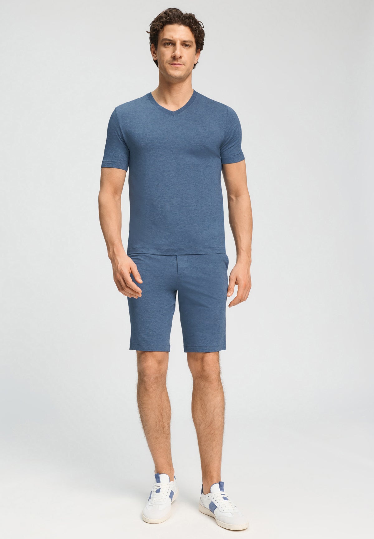 Casuals Drawstring Shorts | Tanzanite Melange 75039-3133
