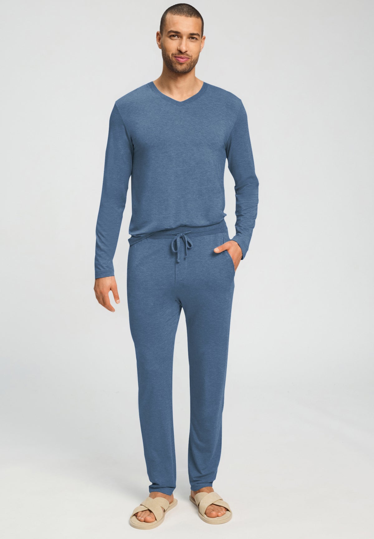 Casuals Drawstring Pants | Tanzanite Melange 75040-3133