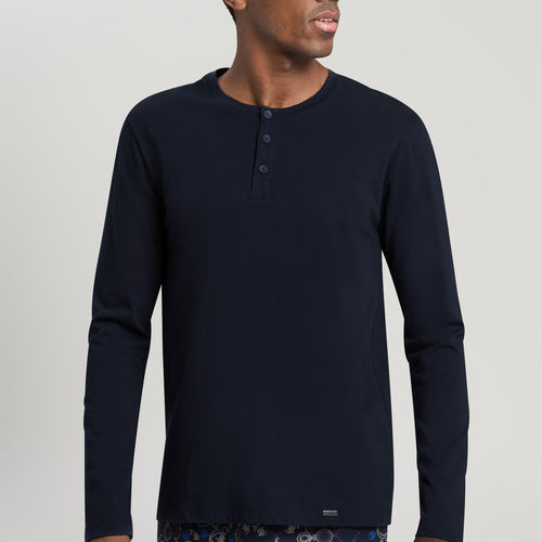 75046 Living Shirts Long Sleeve Henley - 1610 Deep Navy