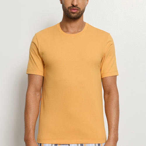 Living Shirts Cotton Crew Neck T-Shirt | Pastel Pumpkin 75050-2278