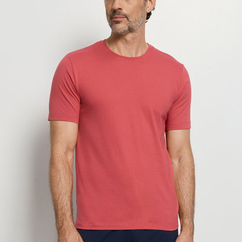 Living Shirts Cotton Crew Neck T-Shirt | Garnet Rose 75050-2420
