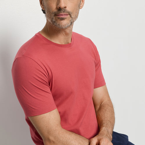 Living Shirts Cotton Crew Neck T-Shirt | Garnet Rose 75050-2420