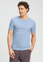 Living Shirts Cotton Crew Neck T-Shirt | Cashmere Blue 75050-2587