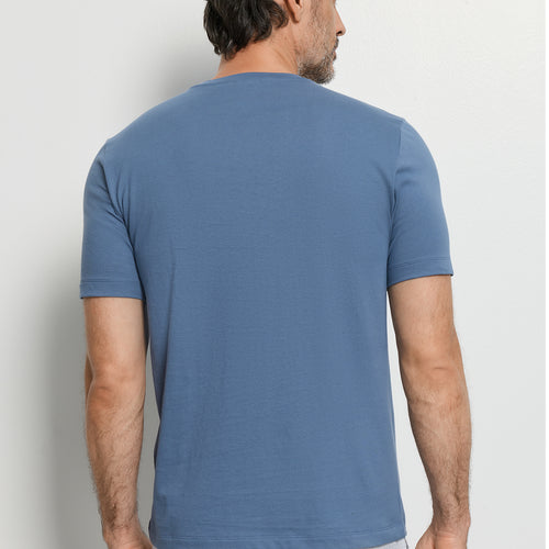 Living Shirts Cotton Crew Neck T-Shirt | Retro Blue 75050-2626