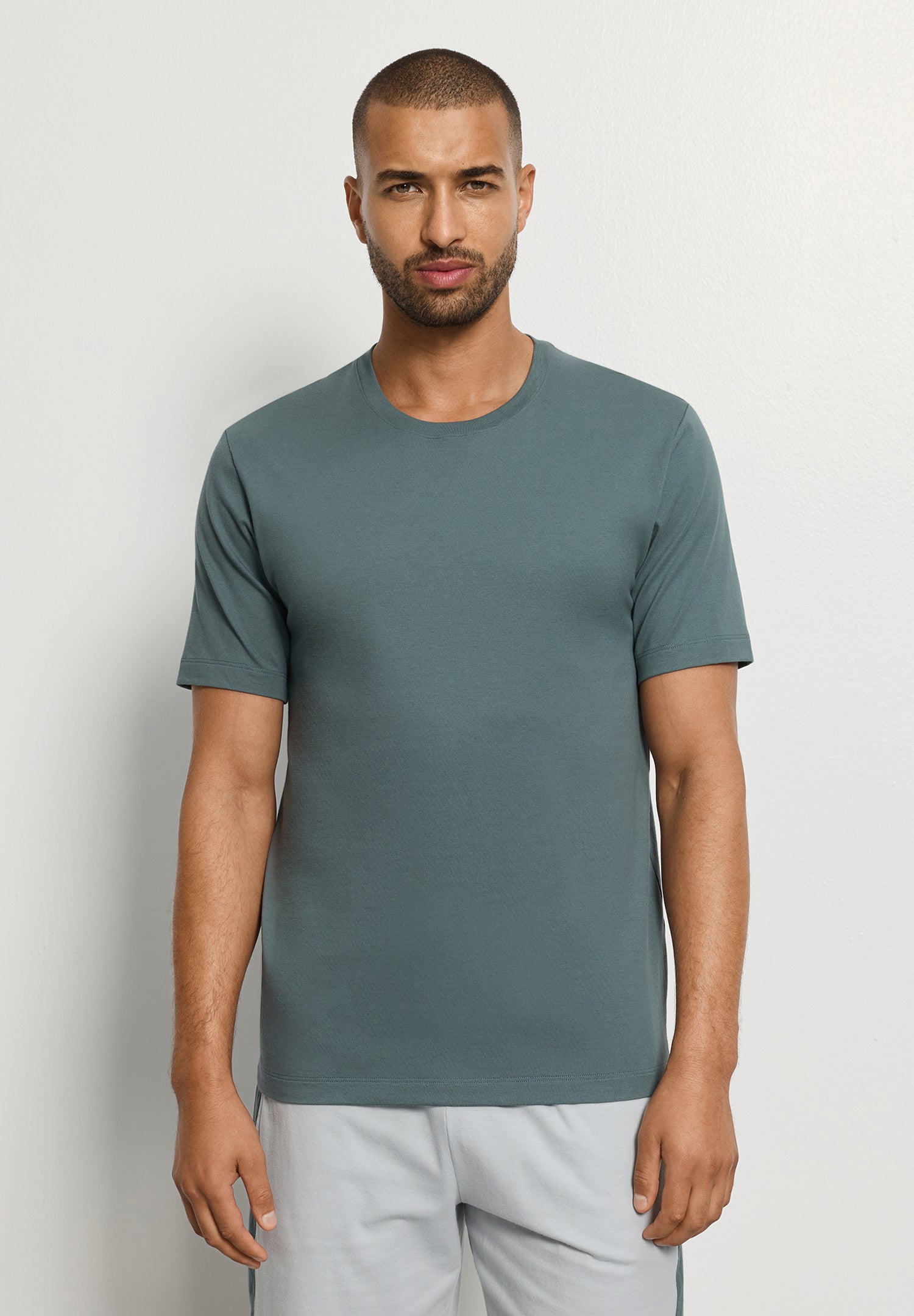 Living Shirts Cotton Crew Neck T-Shirt | Studio Green 75050-2739