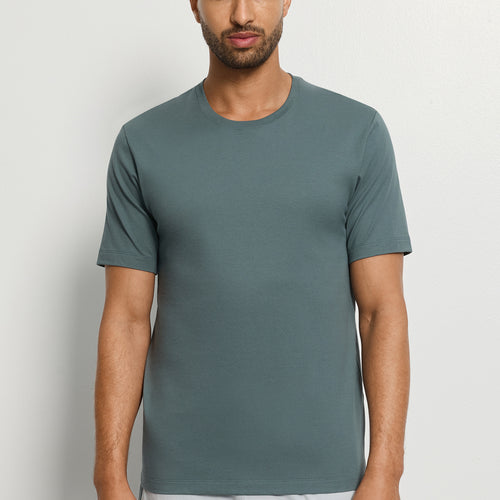 Living Shirts Cotton Crew Neck T-Shirt | Studio Green 75050-2739
