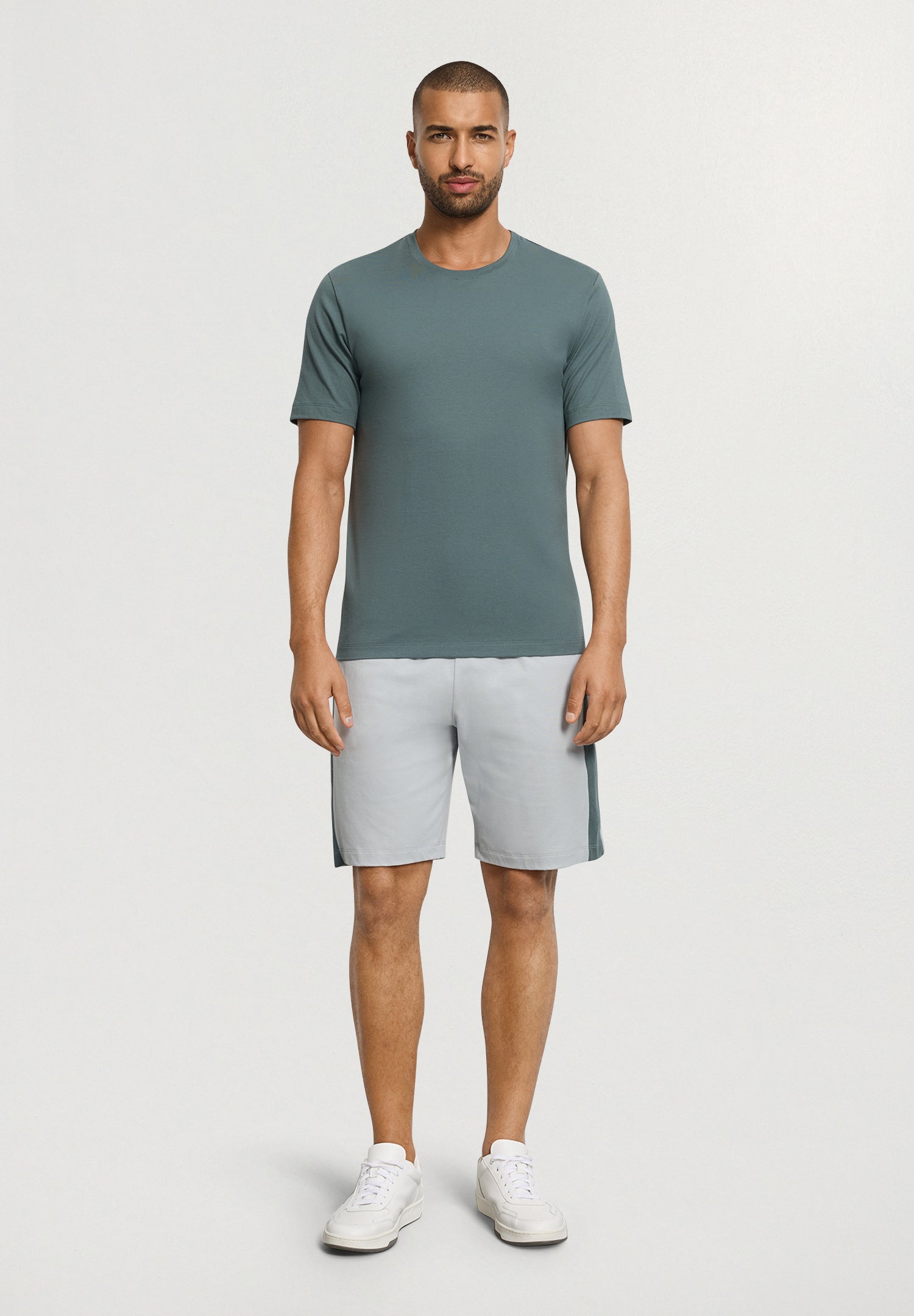 Living Shirts Cotton Crew Neck T-Shirt | Studio Green 75050-2739