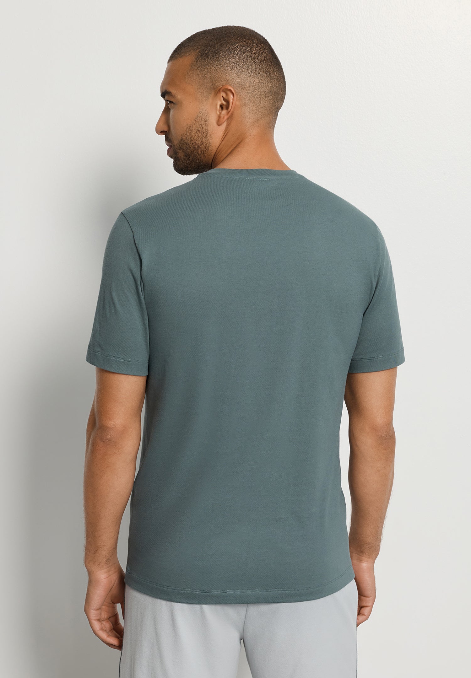 Living Shirts Cotton Crew Neck T-Shirt | Studio Green 75050-2739