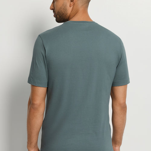 Living Shirts Cotton Crew Neck T-Shirt | Studio Green 75050-2739