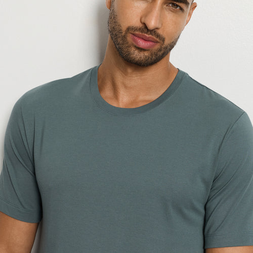 Living Shirts Cotton Crew Neck T-Shirt | Studio Green 75050-2739