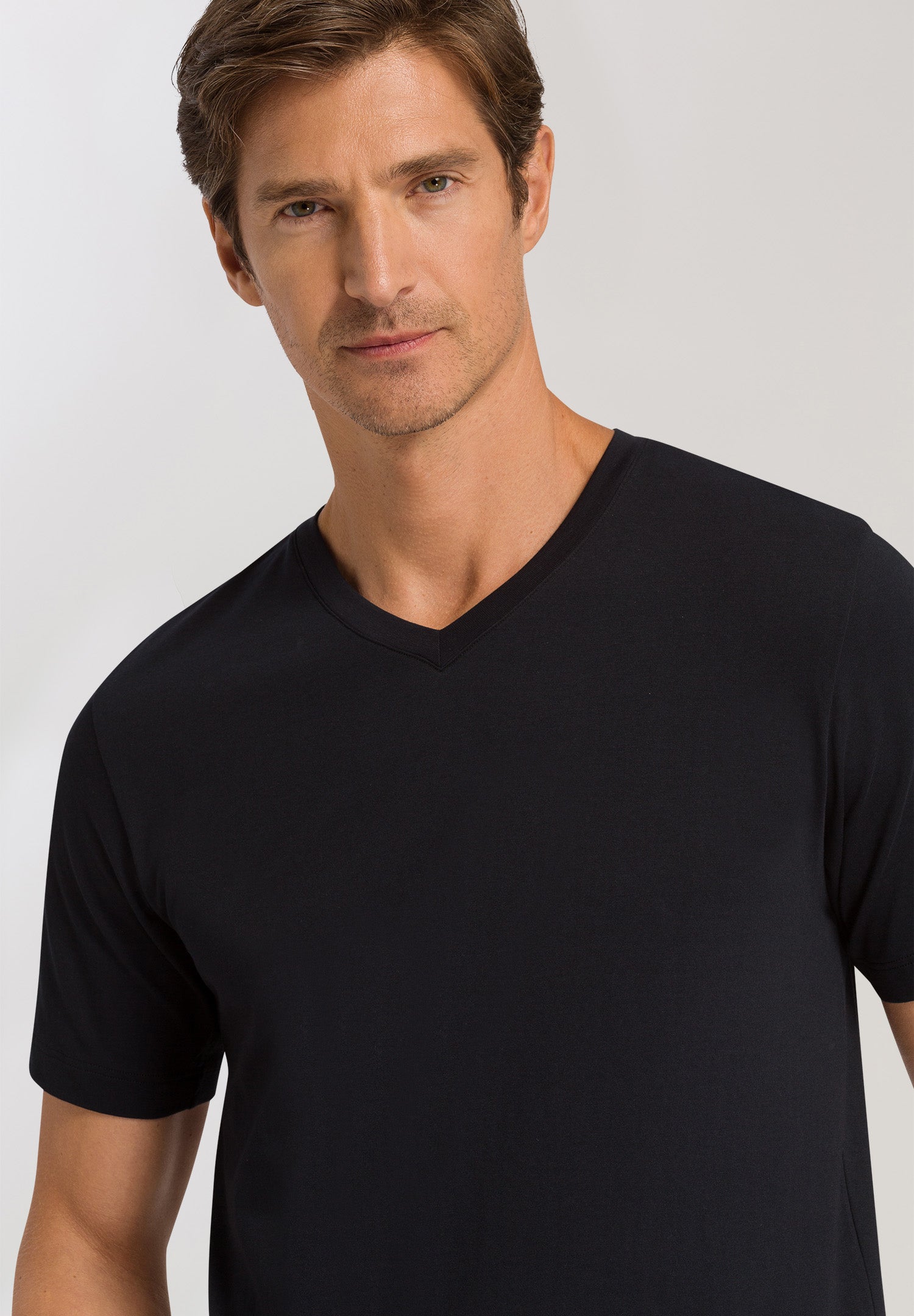 75051 Living Shirts Short Sleeve V-Neck Shirt - 019 Black