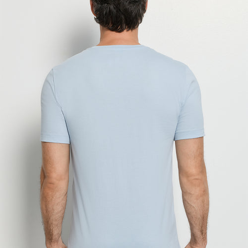 Living Shirts Jersey Cotton V-Neck T-Shirt | Blue Lagoon 75051-2578