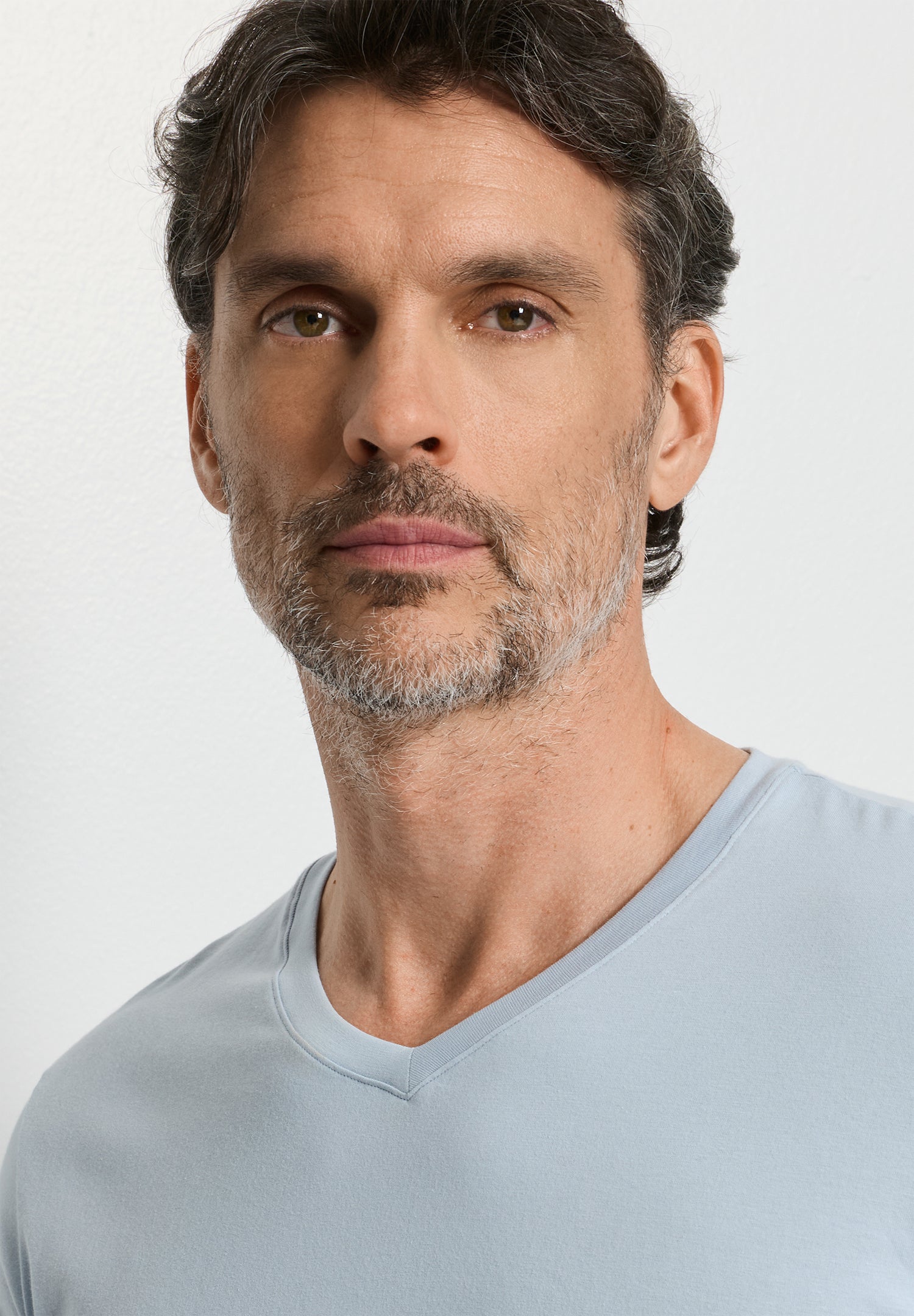 Living Shirts Jersey Cotton V-Neck T-Shirt | Blue Lagoon 75051-2578