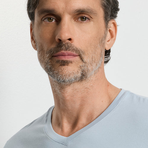 Living Shirts Jersey Cotton V-Neck T-Shirt | Blue Lagoon 75051-2578