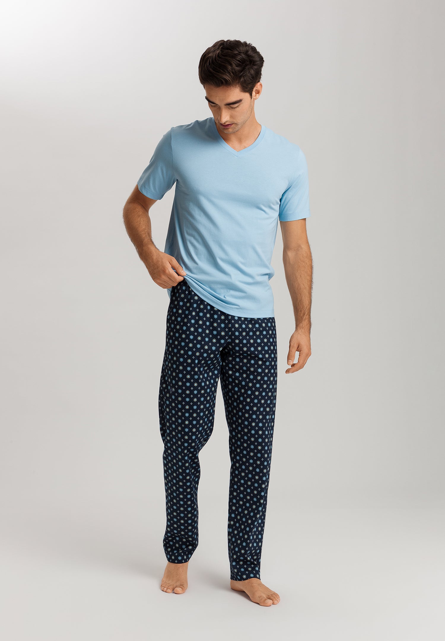 Living Shirts Jersey Cotton V-Neck T-Shirt | Clear Blue 75051-2590