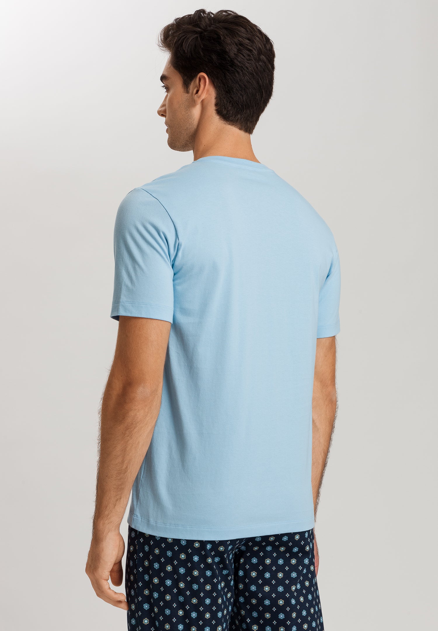 Living Shirts Jersey Cotton V-Neck T-Shirt | Clear Blue 75051-2590