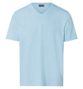 Living Shirts Jersey Cotton V-Neck T-Shirt | Clear Blue 75051-2590