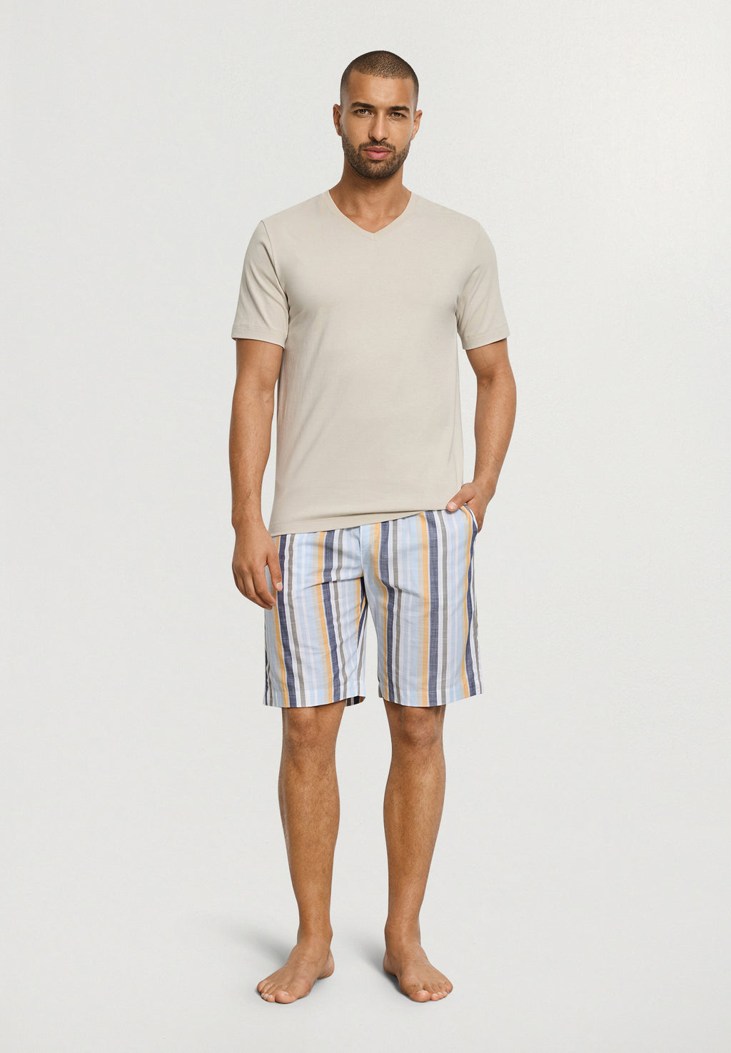 Living Shirts Jersey Cotton V-Neck T-Shirt | Moon 75051-2824