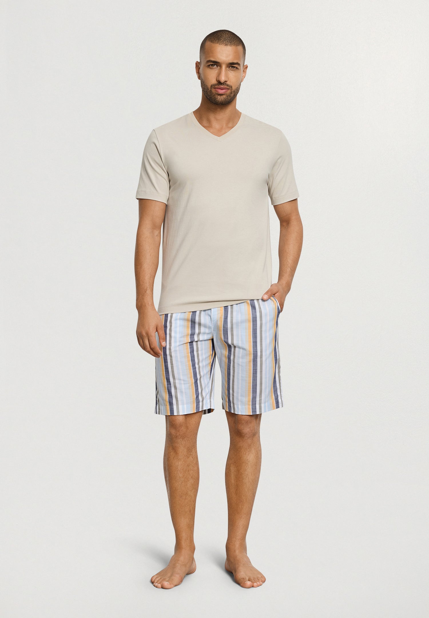 Living Shirts Jersey Cotton V-Neck T-Shirt | Moon 75051-2824