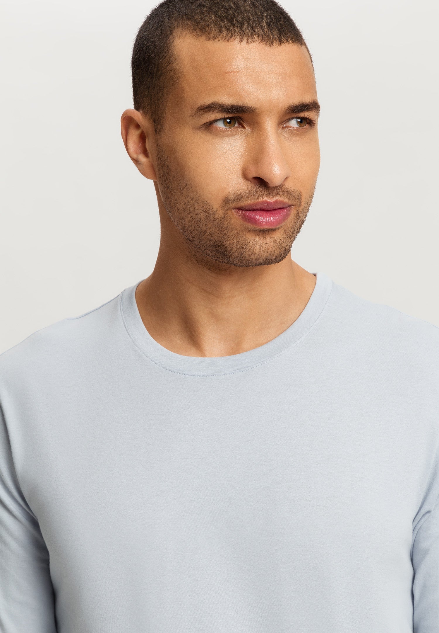 Living Shirts Cotton Crew Neck Top | White Topaz 75053-2125