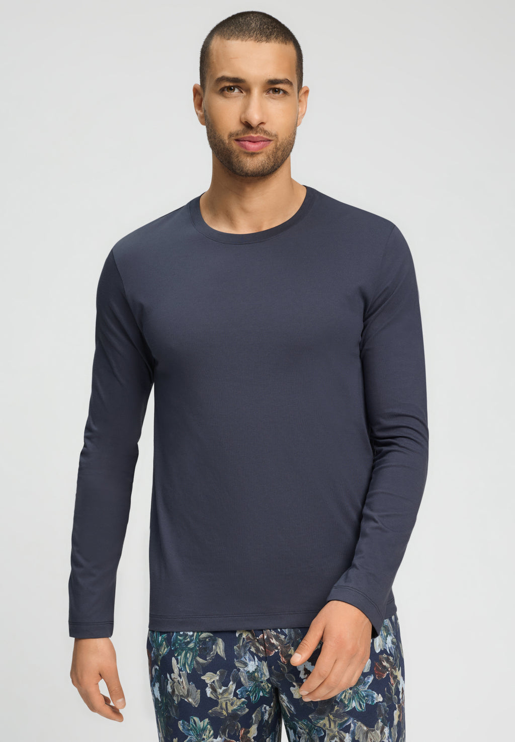 Living Shirts Cotton Crew Neck Top | Stormy Gray 75053-2139