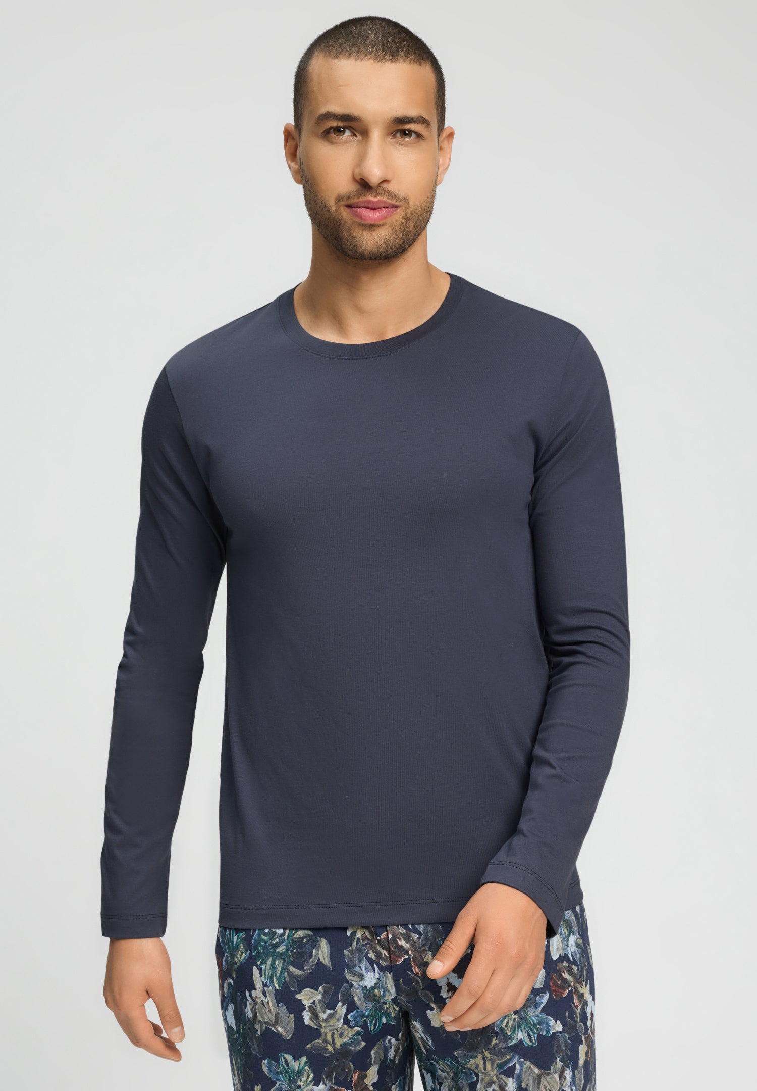 Living Shirts Cotton Crew Neck Top | Stormy Gray 75053-2139