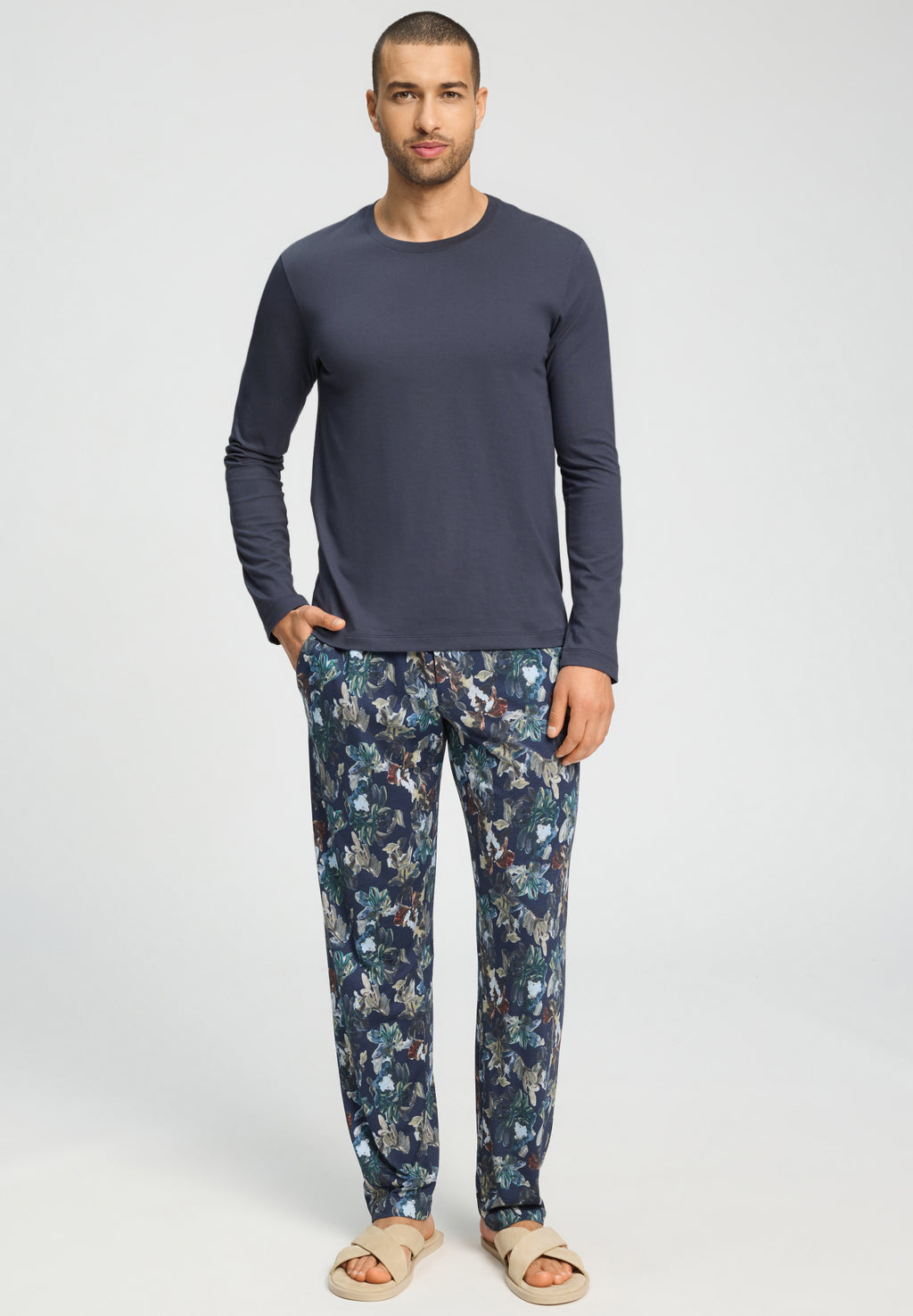 Living Shirts Cotton Crew Neck Top | Stormy Gray 75053-2139