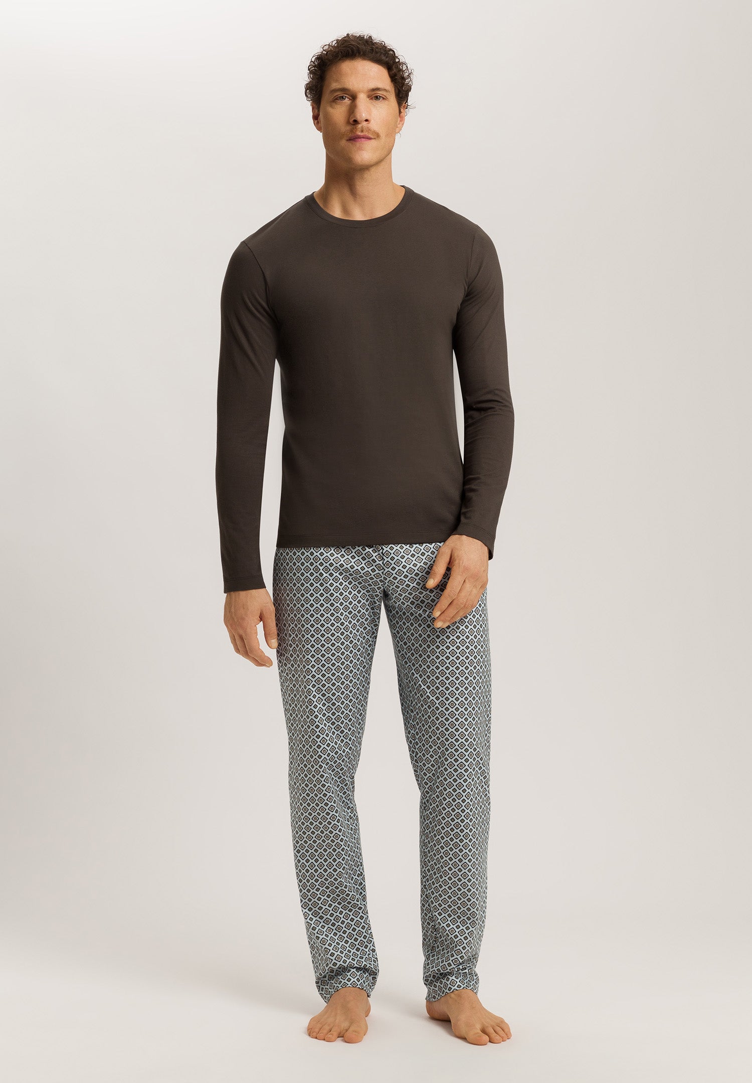 Living Shirts Cotton Crew Neck Top | Earthy Ink 75053-2147