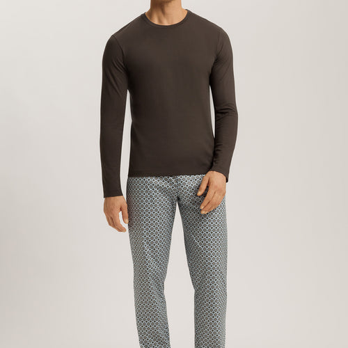 Living Shirts Cotton Crew Neck Top | Earthy Ink 75053-2147
