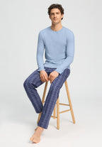 Living Shirts Cotton Crew Neck Top | Cashmere Blue 75053-2587